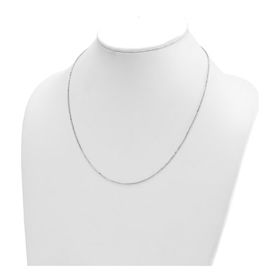 14K White Gold 1.3mm Diamond-Cut Flat Cable Chain – view 5