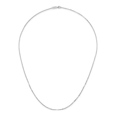 14K White Gold 1.3mm Diamond-Cut Flat Cable Chain – view 6