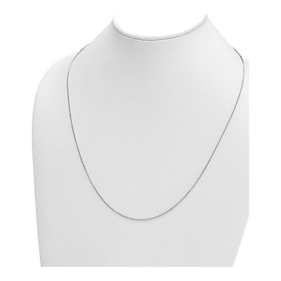 14K White Gold 1.3mm Diamond-Cut Flat Cable Chain – view 5