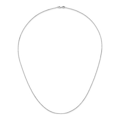 14K White Gold 1.3mm Diamond-Cut Flat Cable Chain – view 6