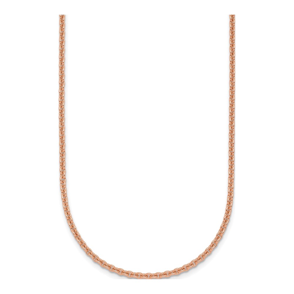 Herco 14K Rose Gold Polished 2.3mm Solid Cable 18 Inch Chain Necklace with Lobster Clasp