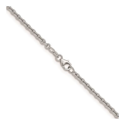 14K White Gold 3mm Cable Chain – view 4