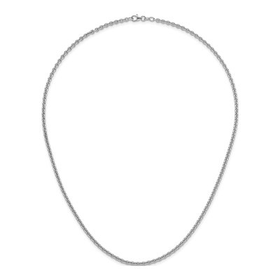 14K White Gold 3mm Cable Chain – view 6