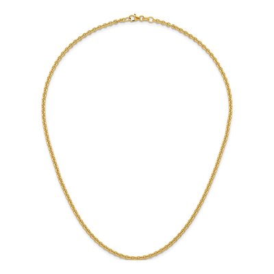 14K Yellow Gold 3mm Round Cable Chain – view 6
