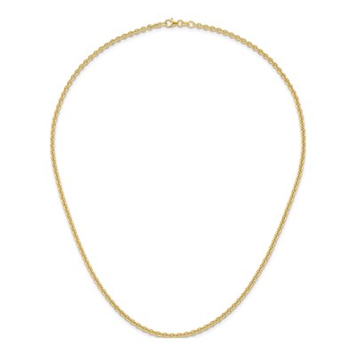 14K Yellow Gold 3mm Round Cable Chain – view 6