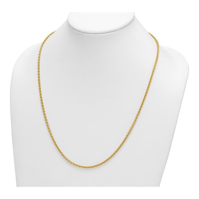 14K Yellow Gold 3mm Round Cable Chain – view 5