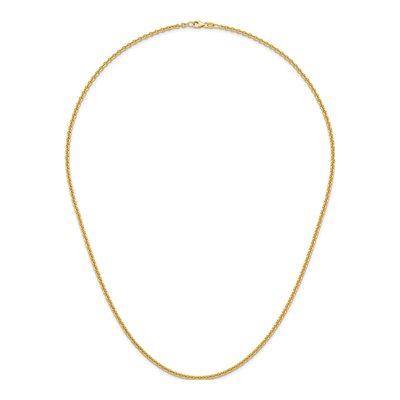 14K Yellow Gold 3mm Round Cable Chain – view 6