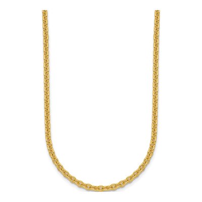 14K Yellow Gold 3mm Round Cable Chain