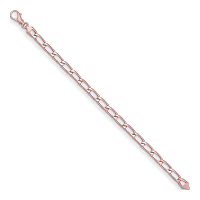 14K Rose Gold 6.1mm Curb Open Link Chain Bracelet – view 2