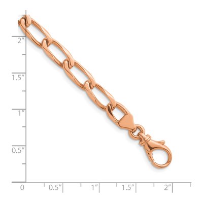 14K Rose Gold 6.1mm Curb Open Link Chain Bracelet – view 3