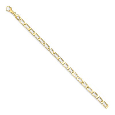 14K Yellow Gold 6.1mm Flat Open Link Chain Bracelet – view 2