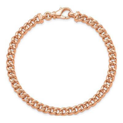14K Rose Gold 5.6mm Curb Chain Bracelet – view 5