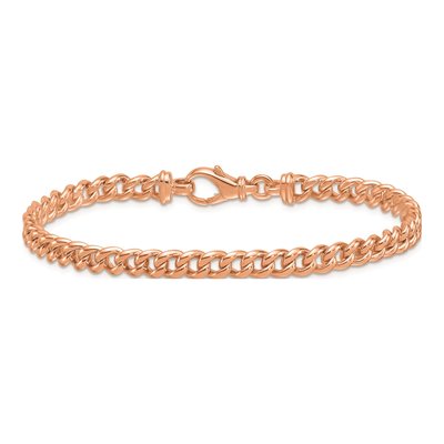 14K Rose Gold 5.6mm Curb Chain Bracelet – view 3