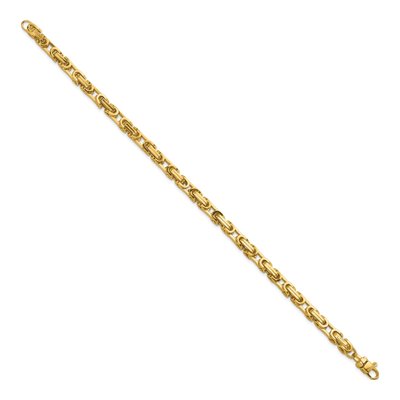 14K Yellow Gold 5mm Fancy Link Chain Bracelet – view 3