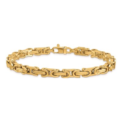 14K Yellow Gold 5mm Fancy Link Chain Bracelet – view 5
