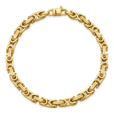 14K Yellow Gold 5mm Fancy Link Chain Bracelet – view 6