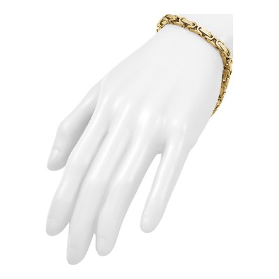 14K Yellow Gold 5mm Fancy Link Chain Bracelet – view 7