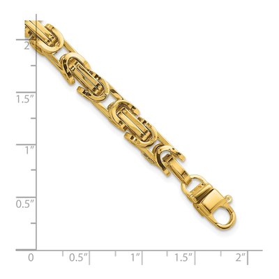14K Yellow Gold 7mm Hollow Fancy Link Chain Anklet – view 4