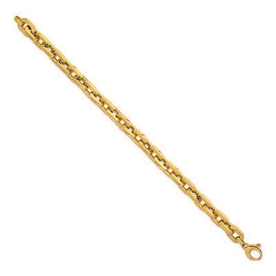 14K Yellow Gold 8.7mm Hollow Cable Chain Bracelet – view 3