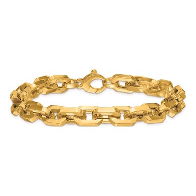 14K Yellow Gold 8.7mm Hollow Cable Chain Bracelet – view 4