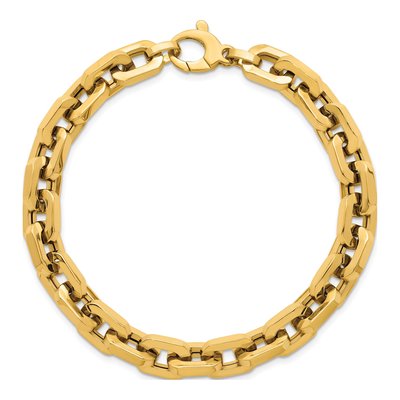 14K Yellow Gold 8.7mm Hollow Cable Chain Bracelet – view 5