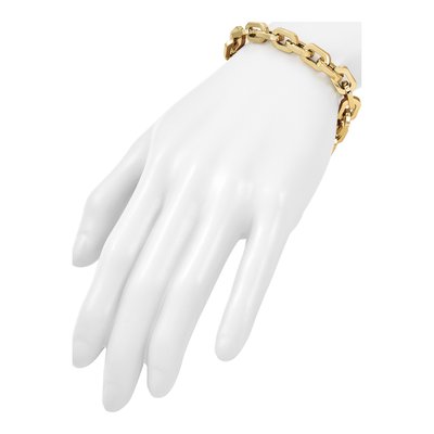 14K Yellow Gold 8.7mm Hollow Cable Chain Bracelet – view 6