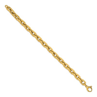 14K Yellow Gold 8.7mm Hollow Cable Chain Anklet – view 3
