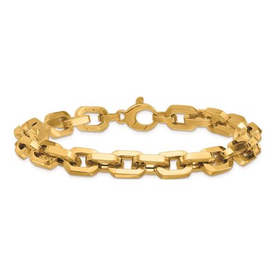 14K Yellow Gold 8.7mm Hollow Cable Chain Anklet – view 5
