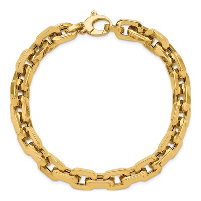 14K Yellow Gold 8.7mm Hollow Cable Chain Anklet – view 6