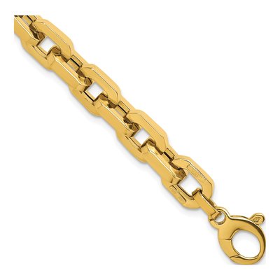 14K Yellow Gold 8.7mm Hollow Cable Chain Anklet