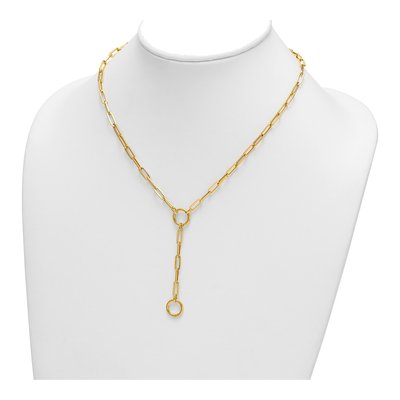 14K Yellow Gold Paperclip Y-Drop Necklace – view 4