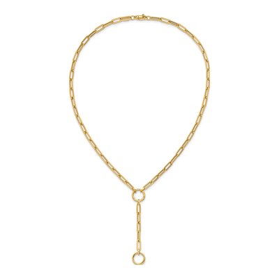 14K Yellow Gold Paperclip Y-Drop Necklace – view 5