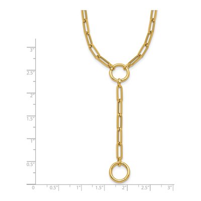 14K Yellow Gold Paperclip Y-Drop Necklace – view 6