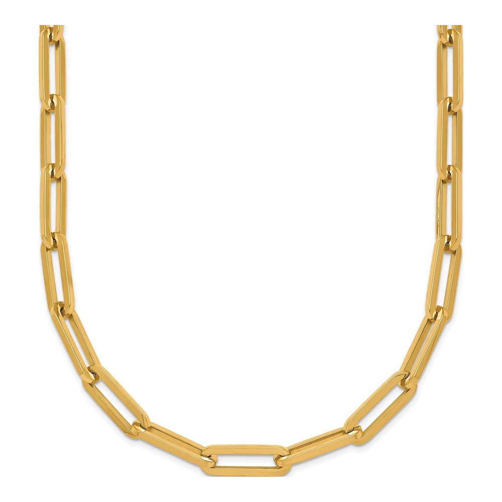 Herco 14K Yellow Gold Polished 4.3mm Solid Paperclip Link 16 Inch Necklace with Lobster Clasp