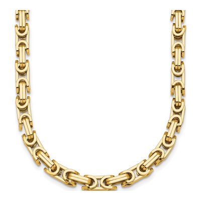 14K Yellow Gold 5mm Hollow Fancy Link Chain