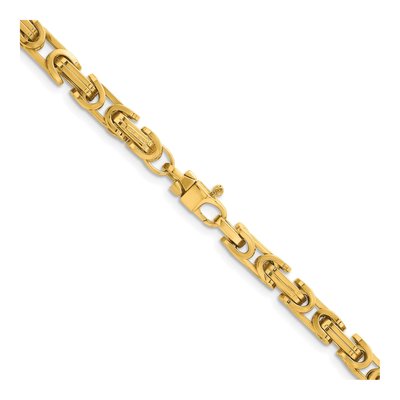 14K Yellow Gold 5mm Hollow Fancy Link Chain – view 4