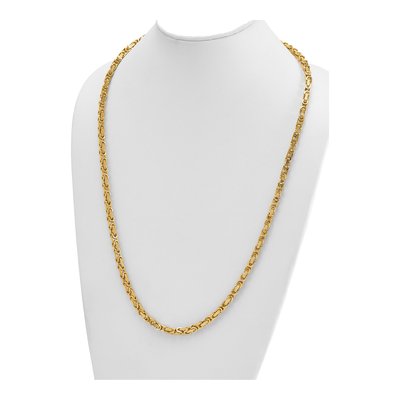 14K Yellow Gold 5mm Hollow Fancy Link Chain – view 5