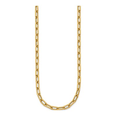14K Yellow Gold 5mm Hollow Toggle Paperclip Chain – view 3