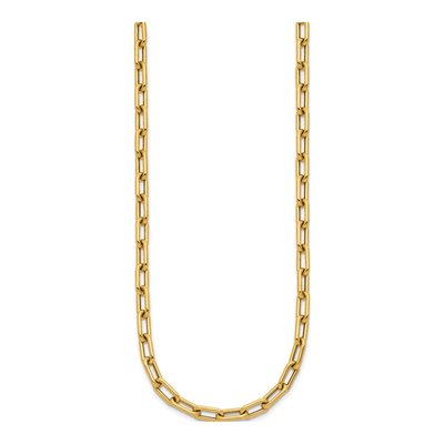 14K Yellow Gold 5mm Hollow Toggle Paperclip Chain – view 7