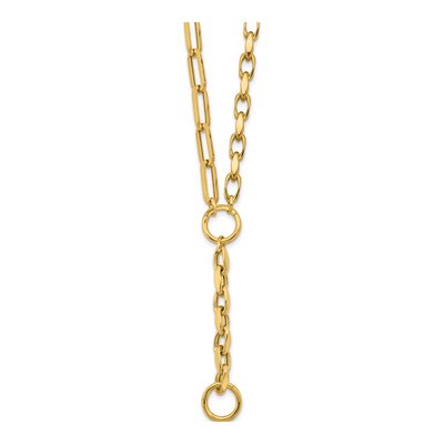 14K Yellow Gold Paperclip Y-Drop Necklace – view 3