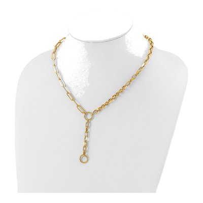 14K Yellow Gold Paperclip Y-Drop Necklace – view 4