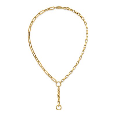 14K Yellow Gold Paperclip Y-Drop Necklace – view 6
