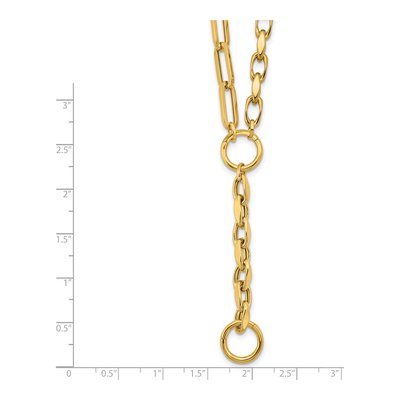 14K Yellow Gold Paperclip Y-Drop Necklace – view 7