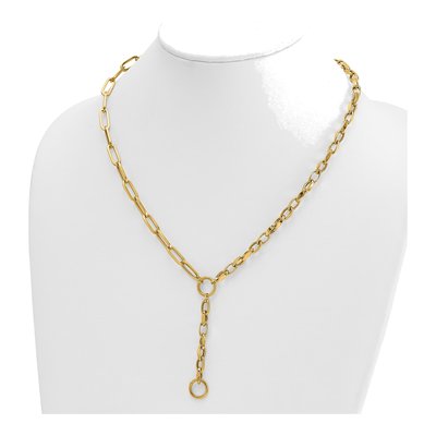14K Yellow Gold Paperclip Y-Drop Necklace – view 4