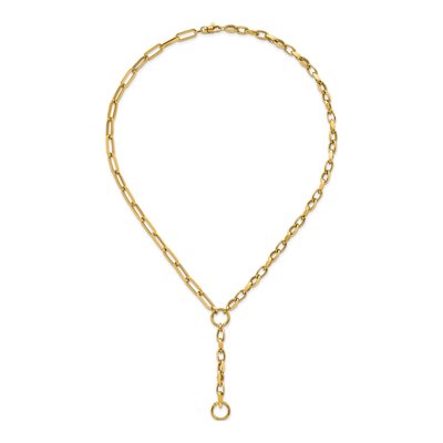 14K Yellow Gold Paperclip Y-Drop Necklace – view 6