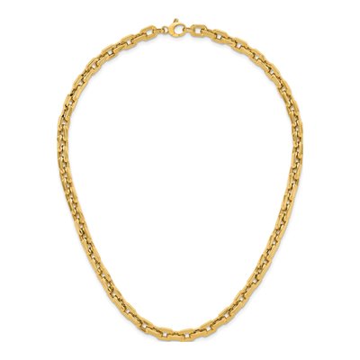 14K Yellow Gold 6.5mm Hollow Cable Chain – view 6
