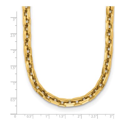 14K Yellow Gold 6.5mm Hollow Cable Chain – view 5