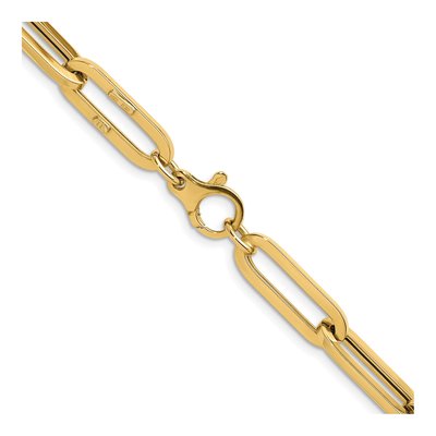 14K Yellow Gold 7mm Hollow Paperclip Chain – view 5