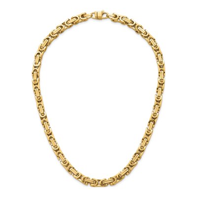 14K Yellow Gold 7mm Hollow Fancy Link Chain – view 6