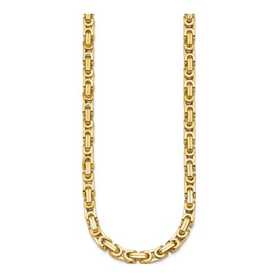 14K Yellow Gold 7mm Hollow Fancy 24-inch Link Chain – view 3